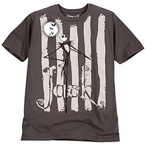 Organic Striped Jack Skellington Tee for Men