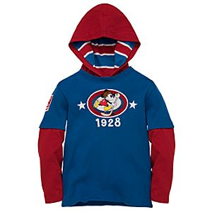 Double-Up Hoodie Hockey Mickey Mouse Tee