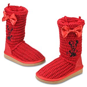 Sparkling Knitted Minnie Mouse Boots