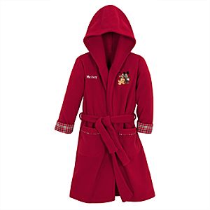 Personalized Kids Hooded Holiday Mickey Mouse Robe