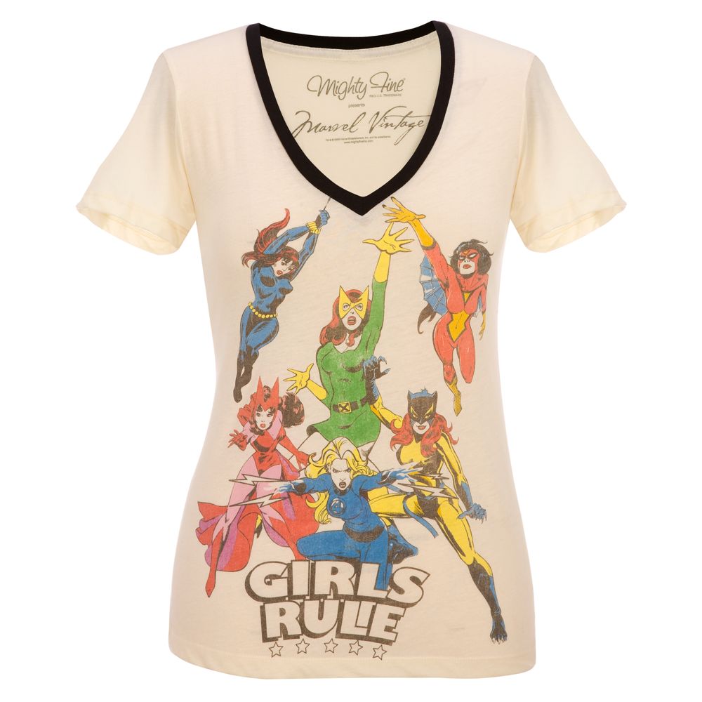 Fitted ''Girls Rule'' Vee-Neck Marvel&reg; Tee for Woman