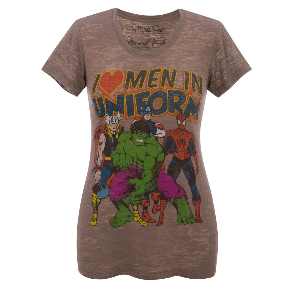 Fitted ''I 'Heart' Men in Uniform'' Marvel&reg; Tee for Women
