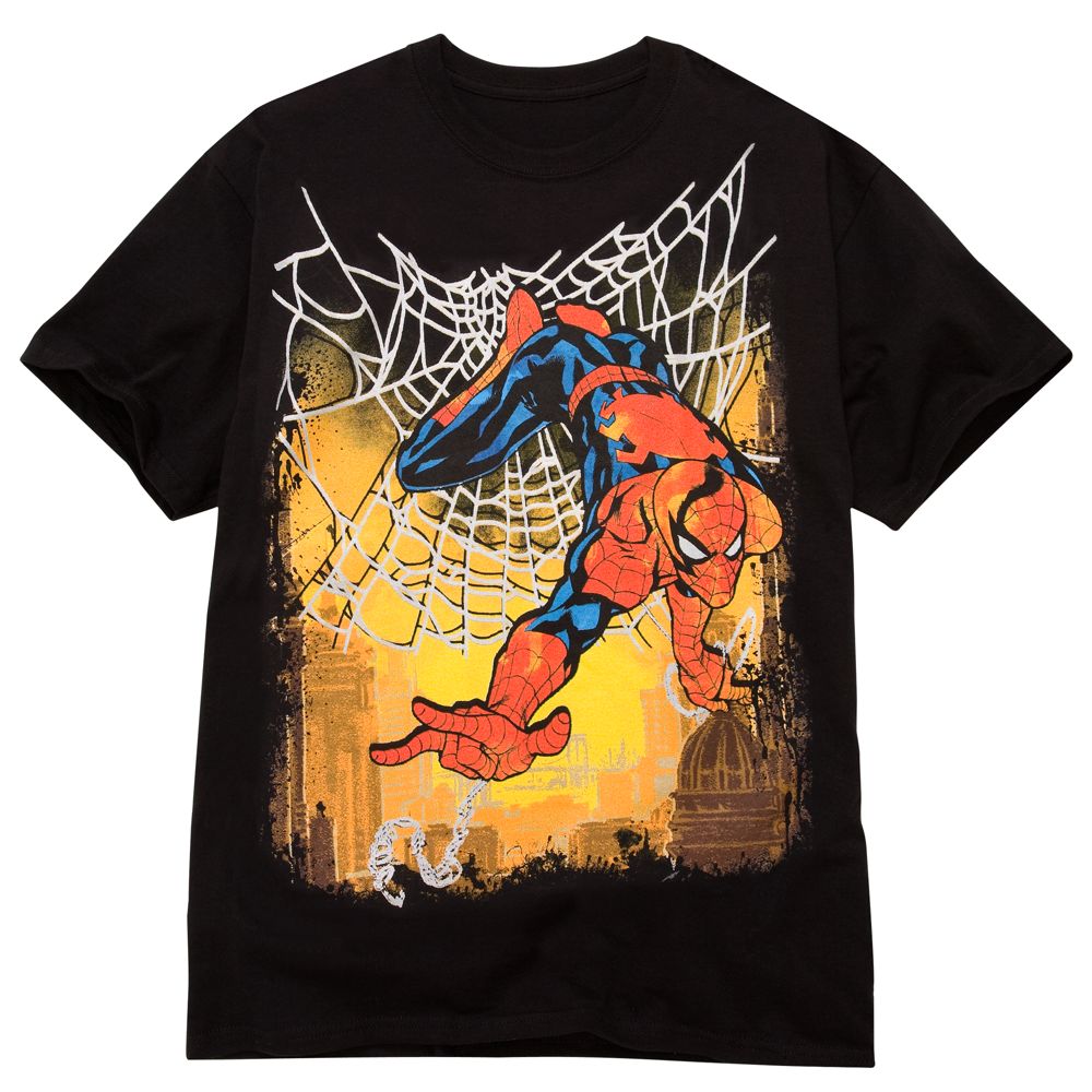 Cityscape Web Spider-Man Tee for Men