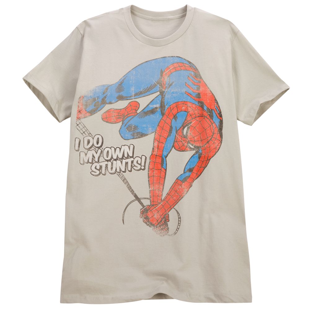 Fitted ''I Do My Own Stunts'' Spider-Man Tee for Men