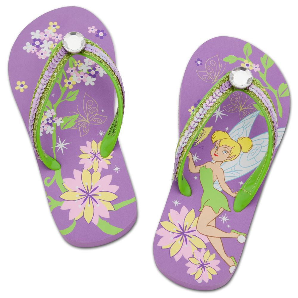 Rhinestone Tinker Bell Flip Flops