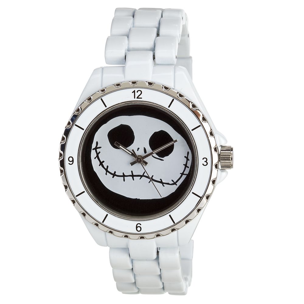 Products>Accessories>Watches> - White Metal Link Jack Skellington Watch: Sizes 