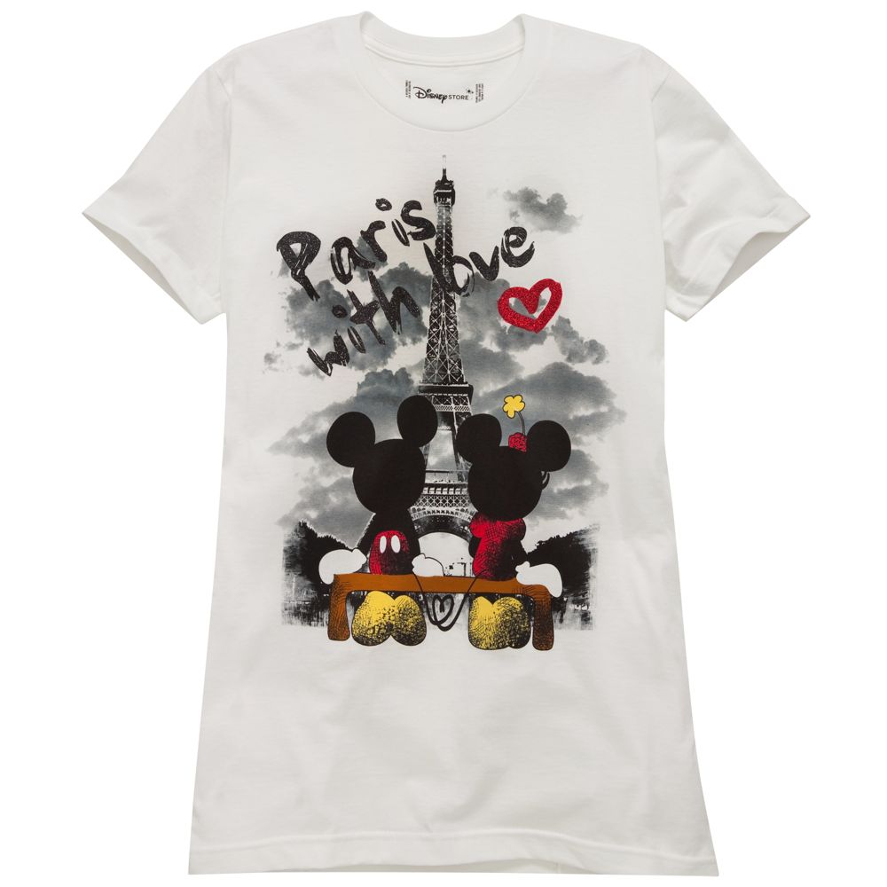 Organic ''Paris with love'' Minnie and Mickey Mouse Tee