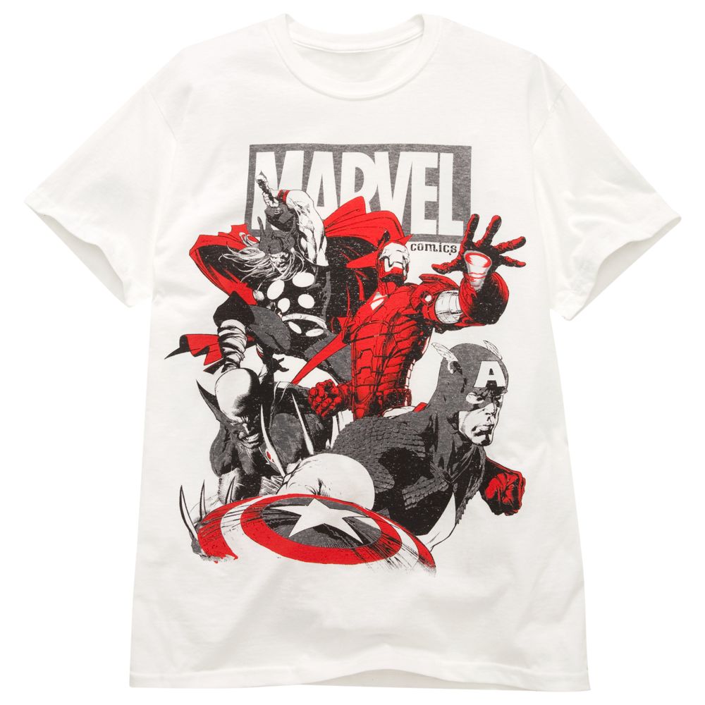Vintage Team Up Marvel Heroes Tee for Men