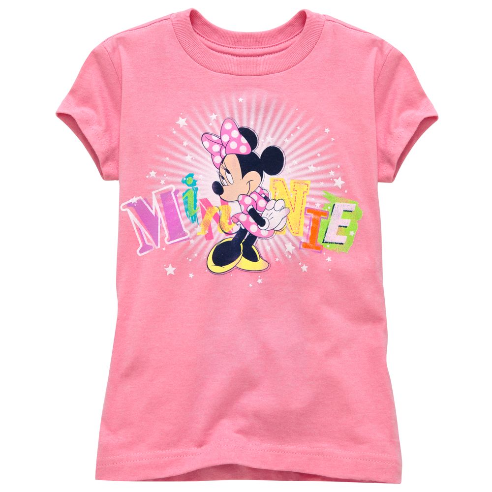 Organic Glitter Minnie Mouse Tee for Girls