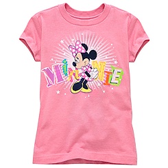 Organic Glitter Minnie Mouse Tee for Girls