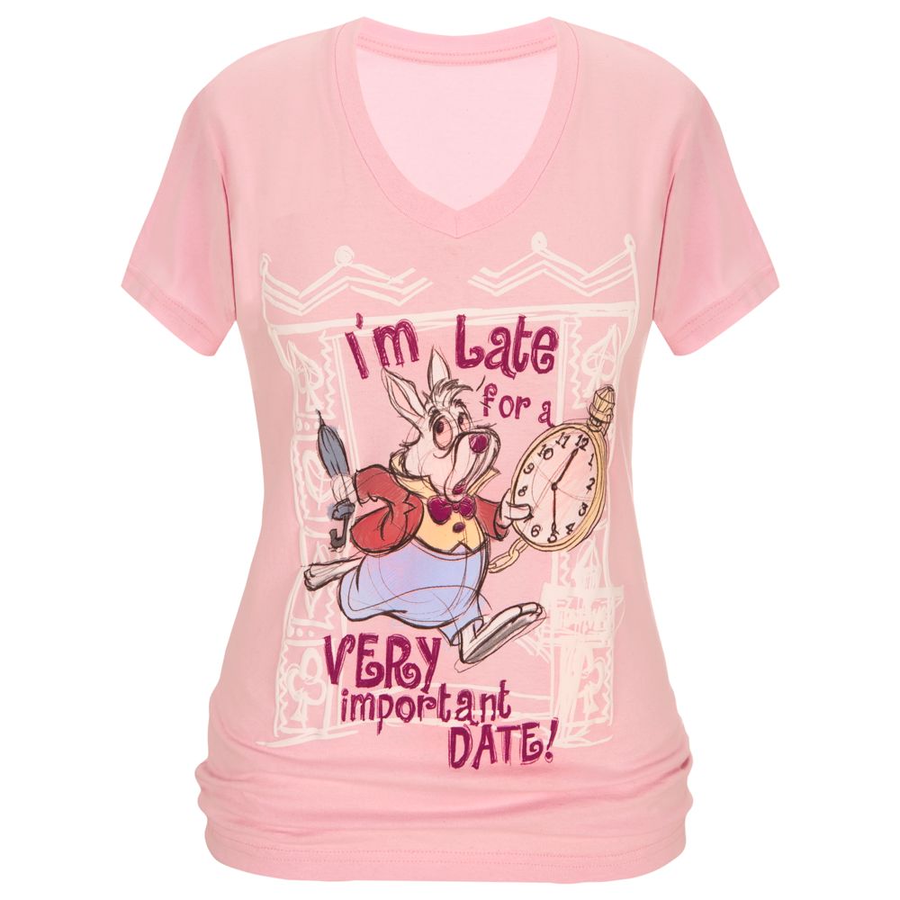 V-Neck White Rabbit Tee for Women -- Made With Organic Cotton