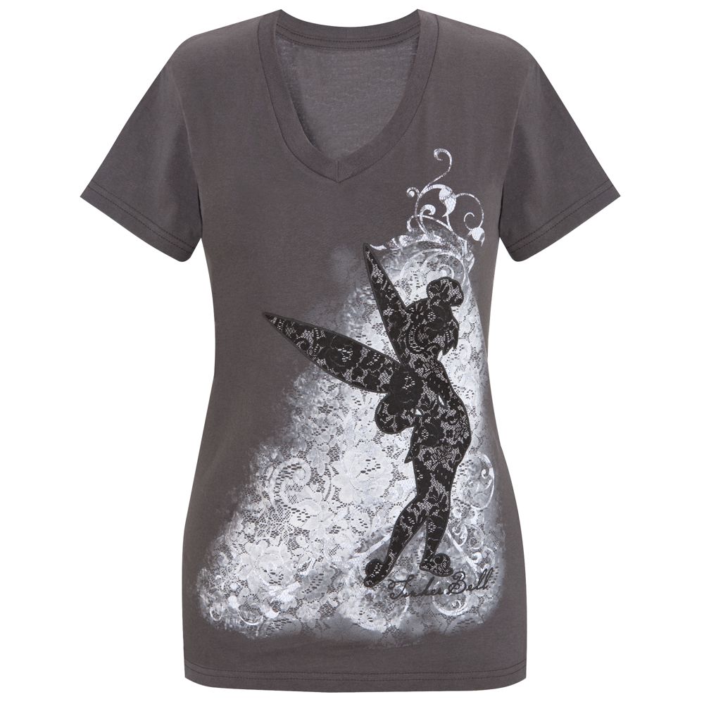 V-Neck Lace Tinker Bell Tee for Women -- Made With Organic Cotton