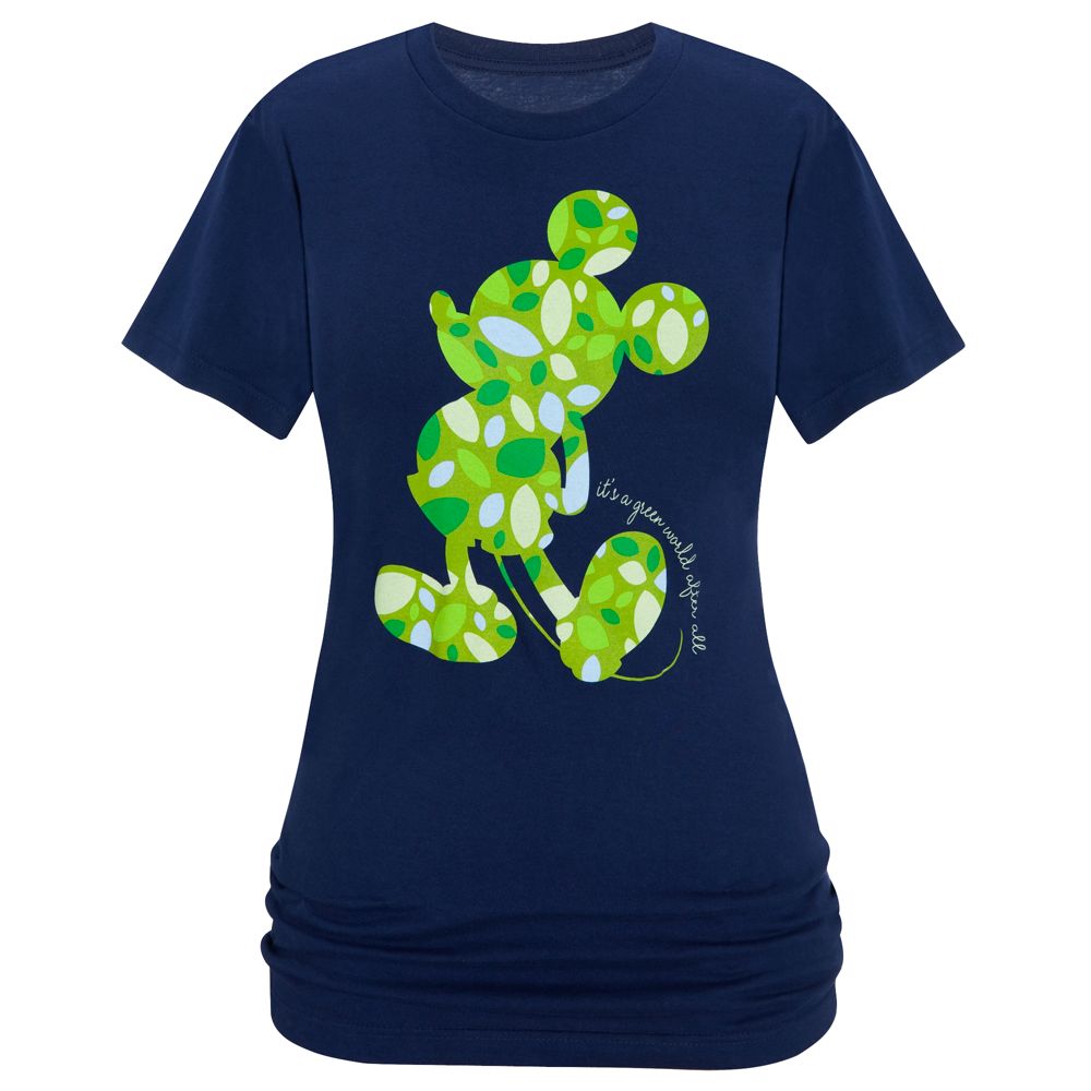 Organic Leaf Silhouette Mickey Mouse Tee for Women