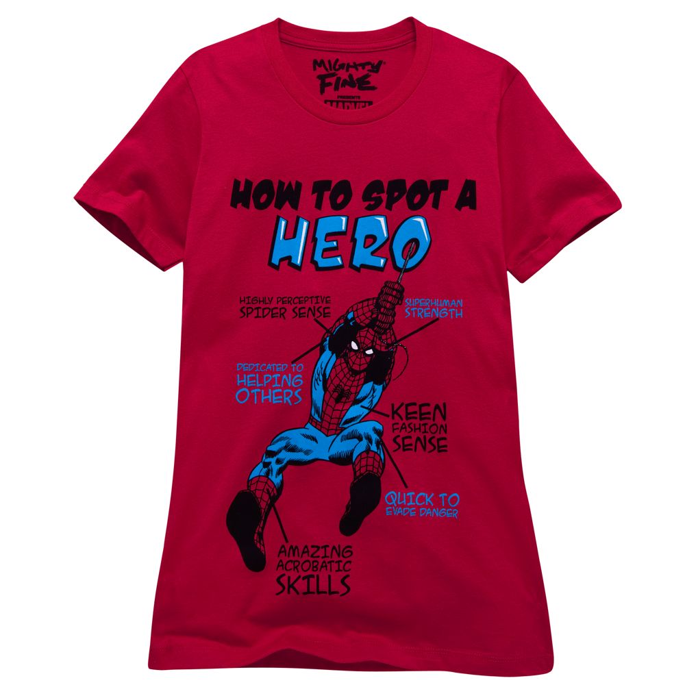 Fitted How to Spot a Hero Spider-Man Tee by Mighty Fine for Women