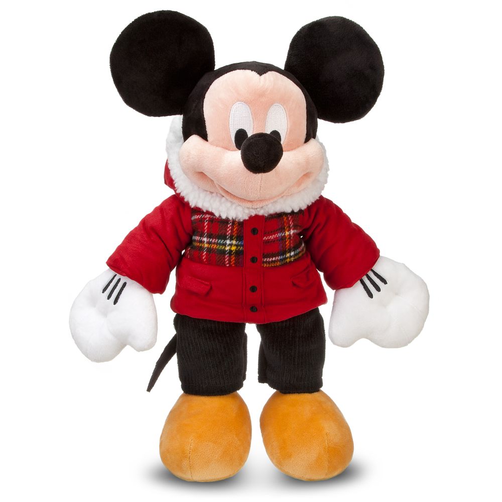 2011 Holiday Plaid Mickey Mouse Plush Toy -- 18 H