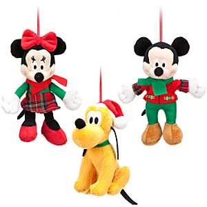 Mickey Mouse Plush Ornament Set - Holiday