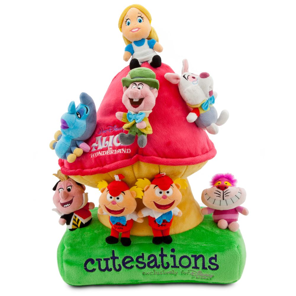 Cutesations Alice in Wonderland Series Plush Set of 8 with Plush Mushroom