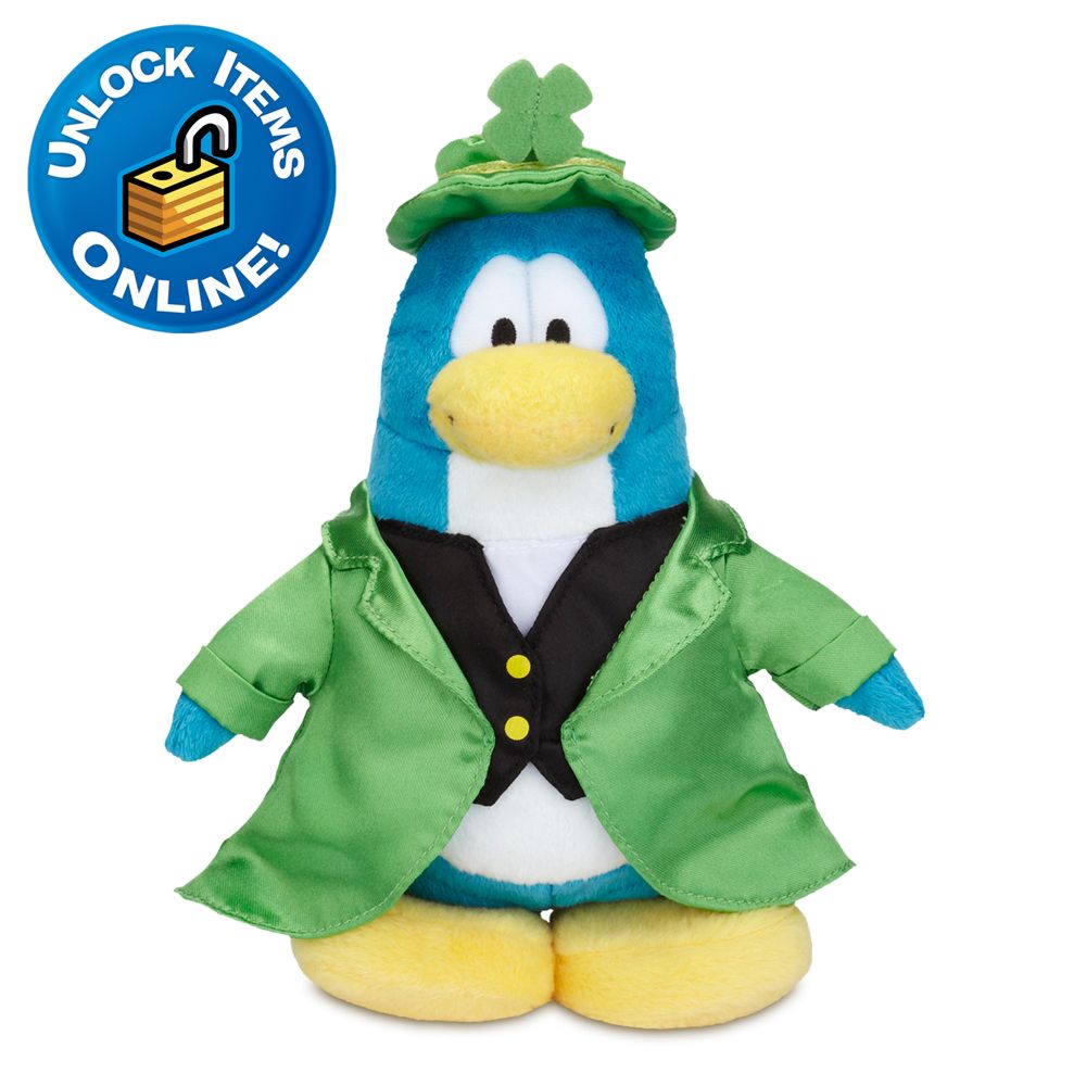Club Penguin Leprechaun Penguin Plush Toy -- 6 H