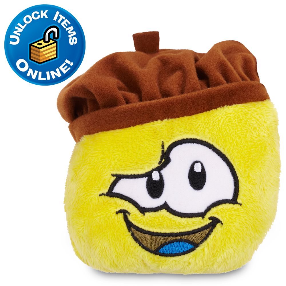 Club Penguin Yellow Pet Puffle Plush with Chocolate Beret - 4