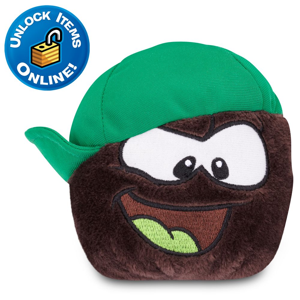Club Penguin Black Pet Puffle Plush with Green 180 Cap - 4