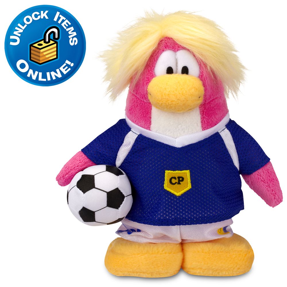 Club Penguin Soccer Girl Penguin Plush -- 6 H