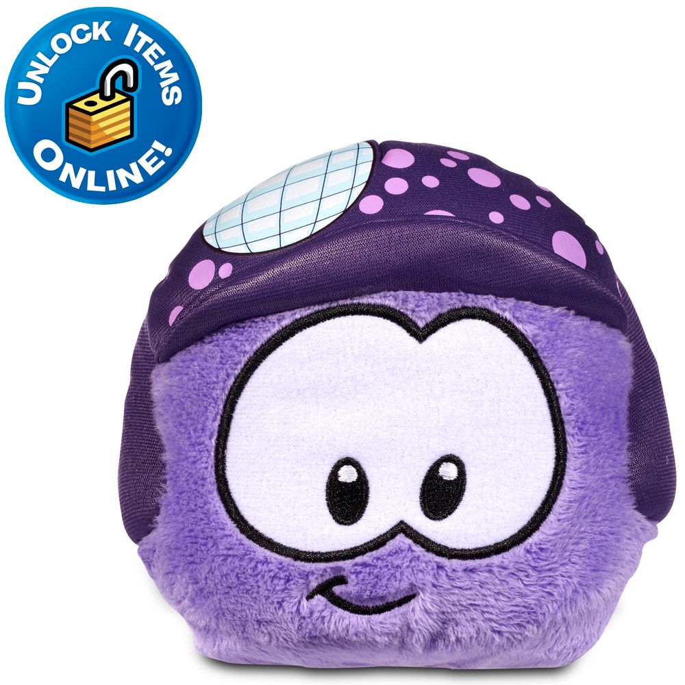 Club Penguin Purple Pet Puffle Plush with Disco Hat -- 4 H