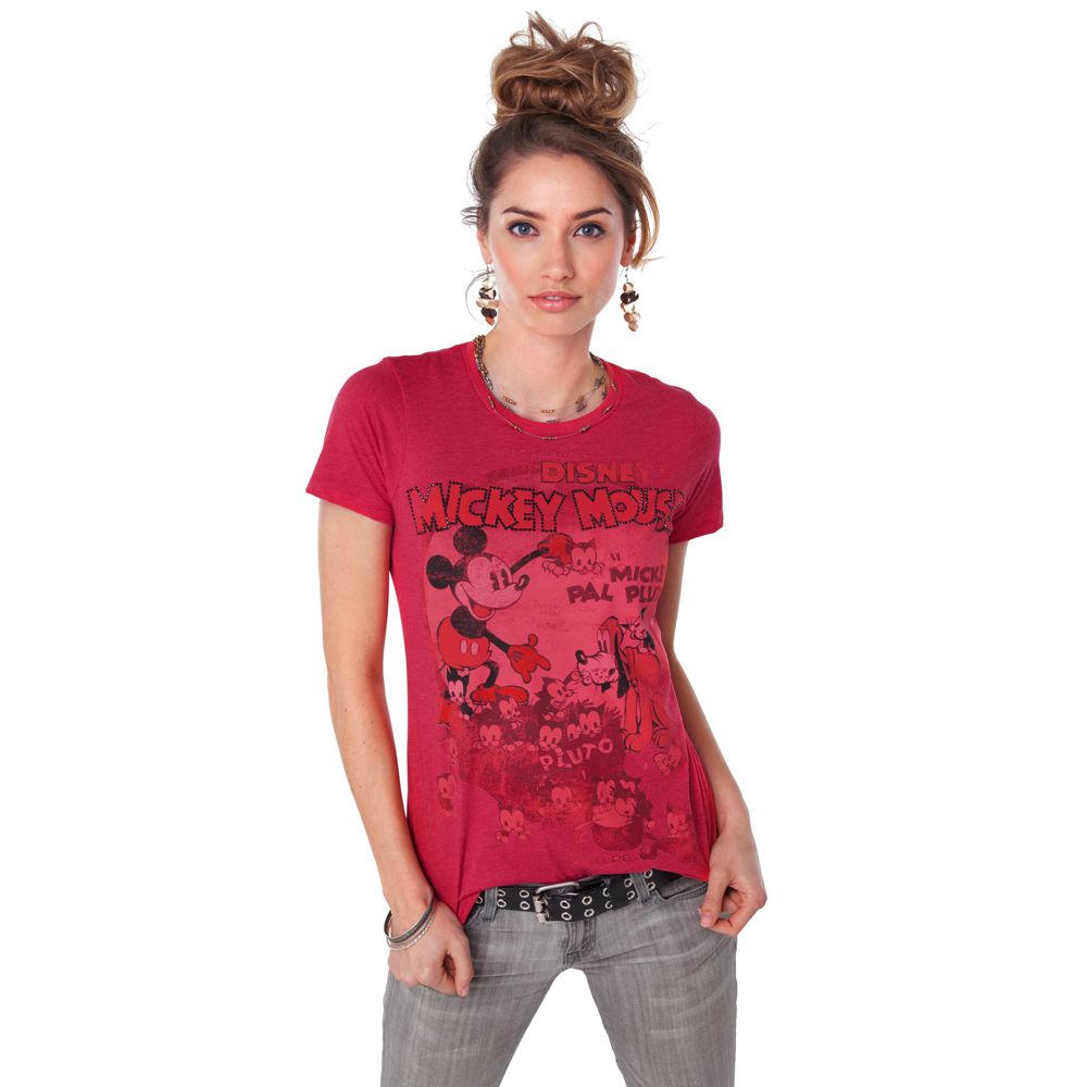 Mickeys Pal Pluto Mickey Mouse Tee for Women