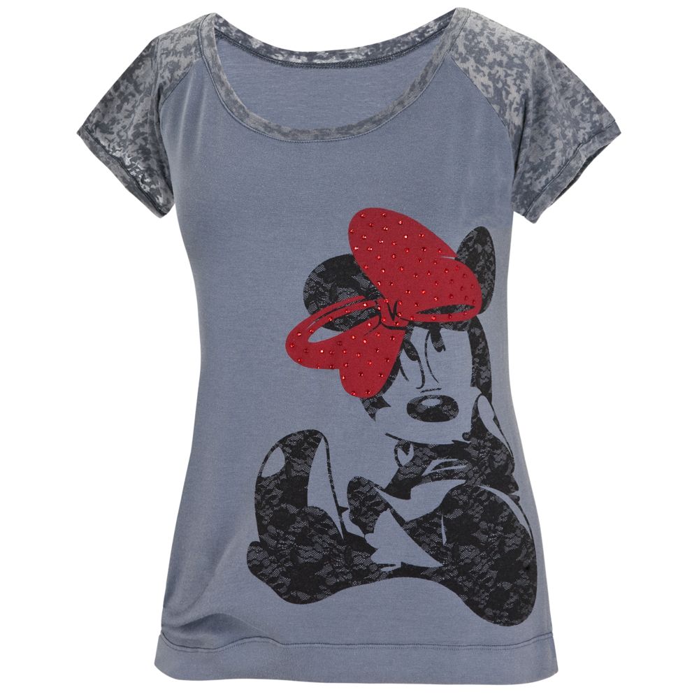 Rhinestone Raglan Minnie Mouse Fashion Tee for Women