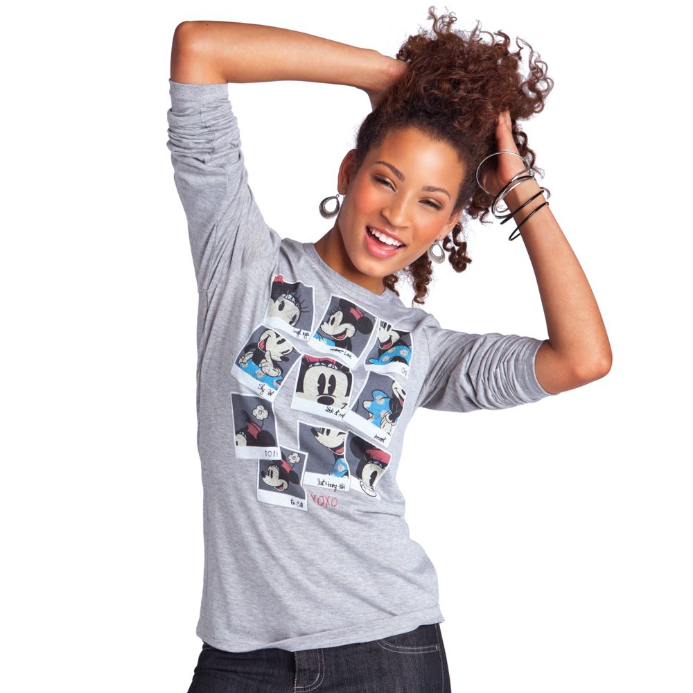 Long Sleeve Nostalgic Minnie Mouse Tee for Women