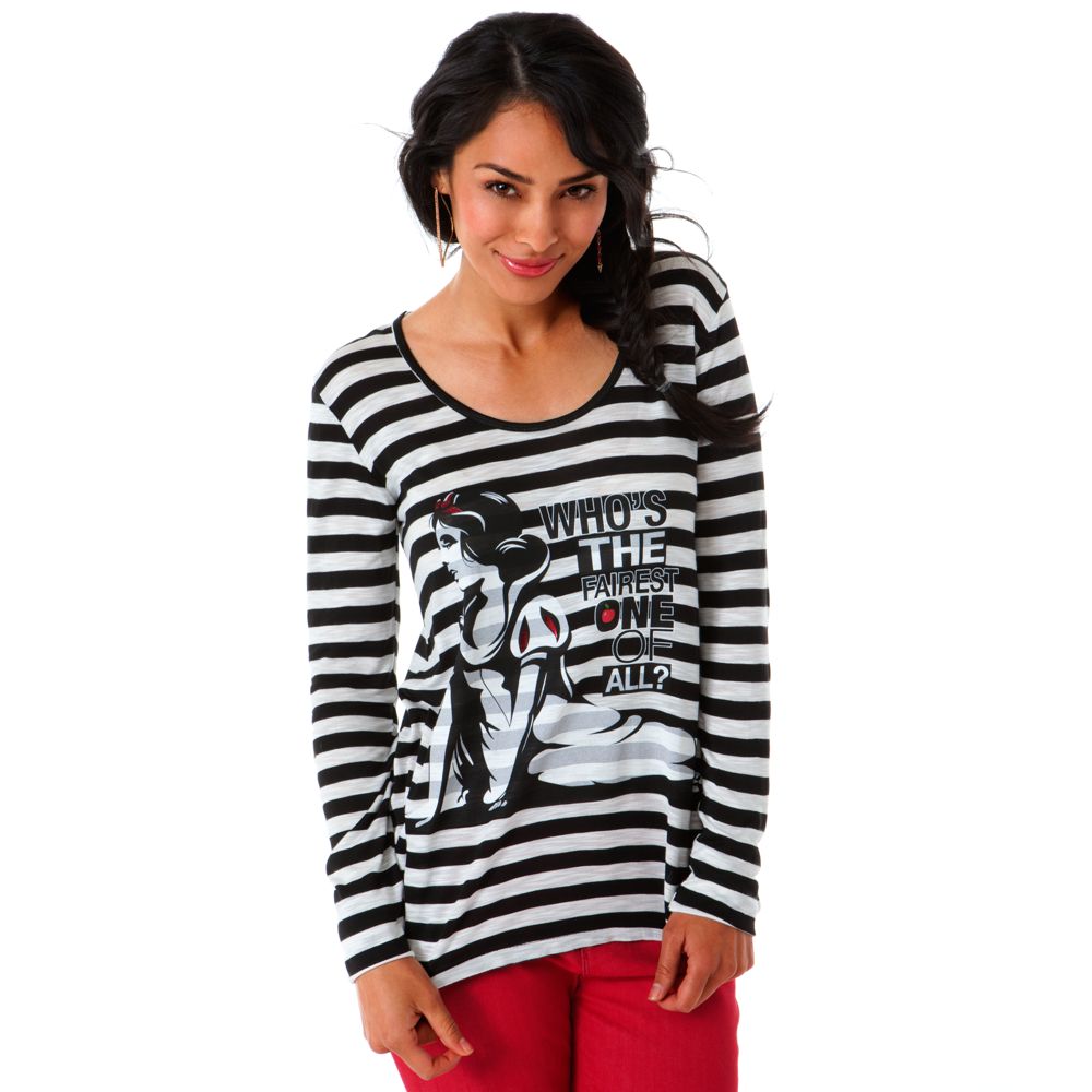 Long Sleeve Burnout Snow White Tee for Women
