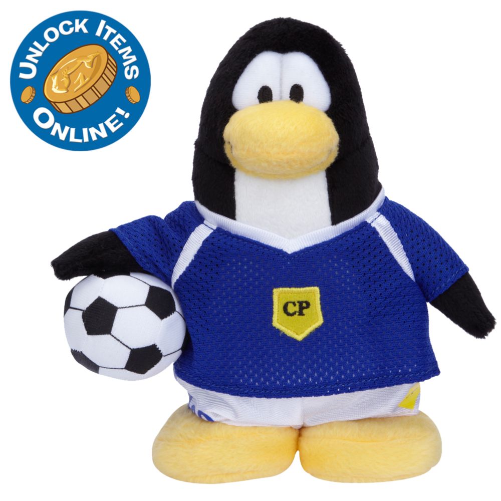 Club Penguin 6 1/2'' Limited Edition Penguin Plush - Soccer Player (Semi-Rare Chase)