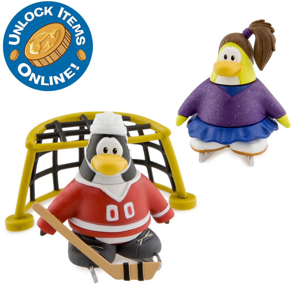 Club Penguin 2'' Mix 'N Match Figure Pack - Figure Skater and Hockey Player