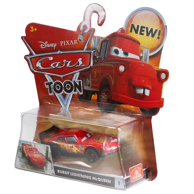 Disney Cars Toon Burnt Lightning McQueen Die Cast Car by Mattel