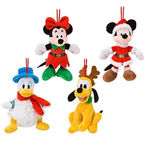 Plush Mickey Mouse and Friends Ornament Set -- 4-Pc.