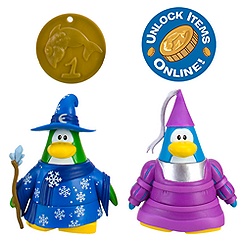 Club Penguin 2'' Mix 'N Match Figure Pack - Blizzard Wizzard Magician and Medieval Dress