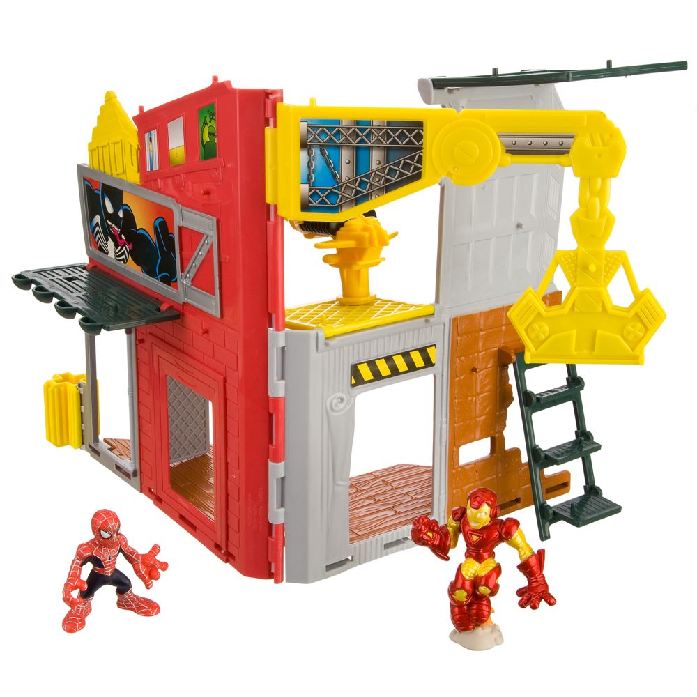 Super Hero Squad Avengers Super City Play Set    Spider Man and Iron Man
