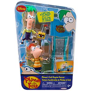 Phineas and Ferb Dragster Racecar Figurine Set -- 2-Pc.