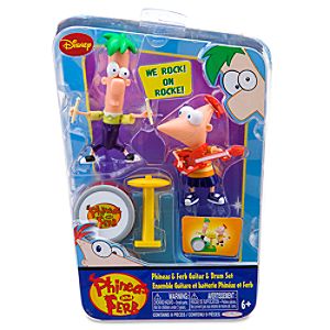Phineas and Ferb Guitar and Drum Figurine Set -- 2-Pc.
