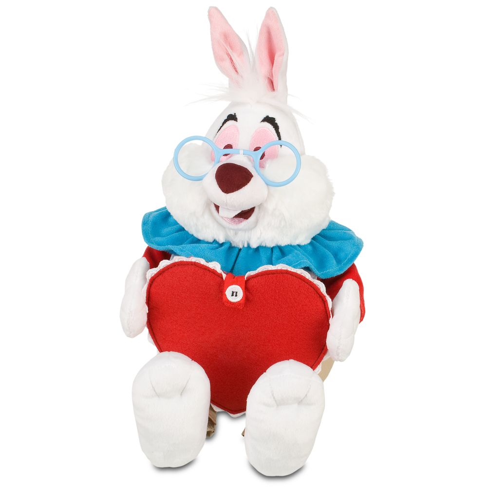 Personalized Valentine's Day White Rabbit Plush -- 11''