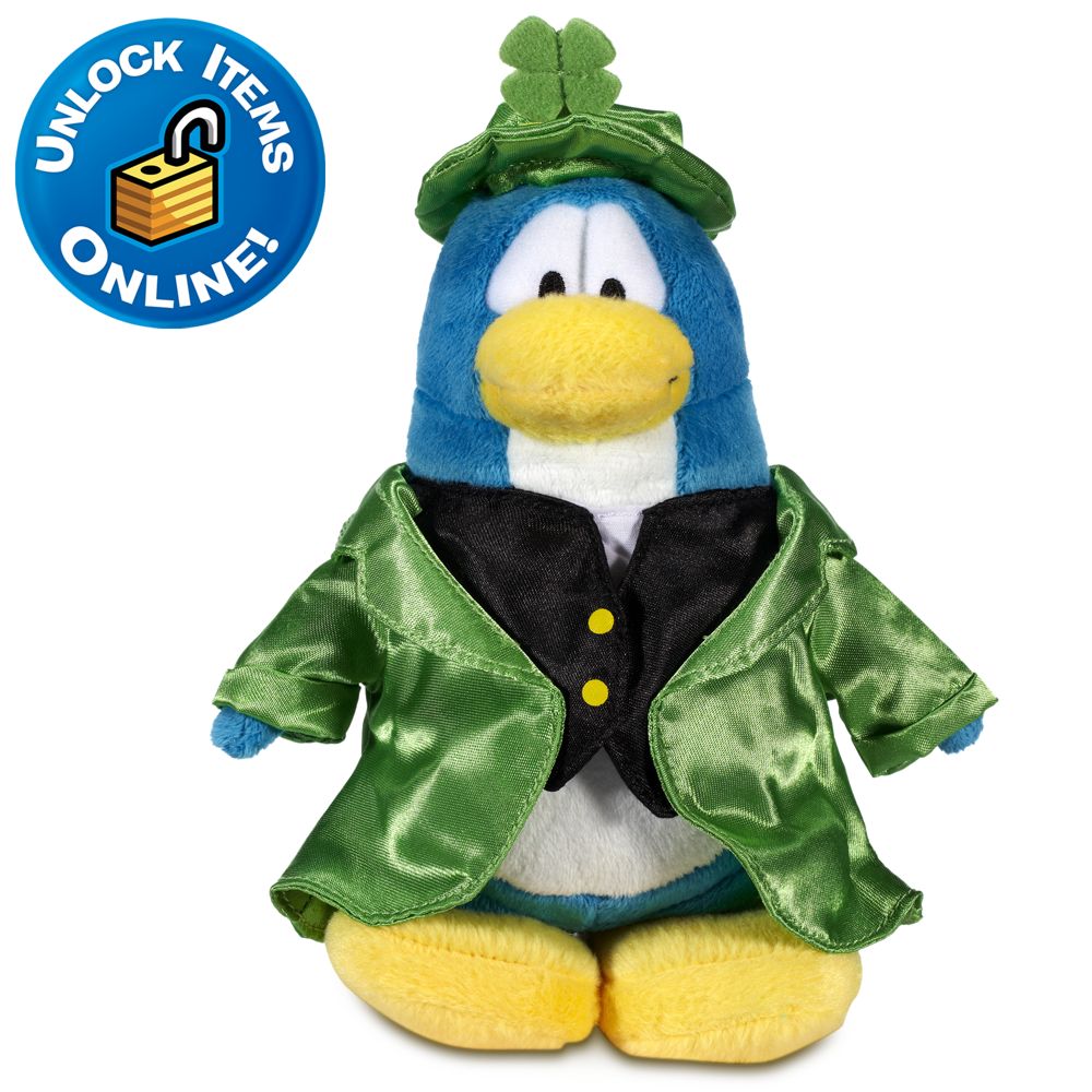 Club Penguin 6'' Limited Edition Penguin Plush -- Leprechaun (Rare Chase)