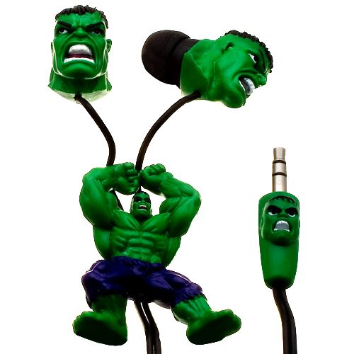 Sculpted Marvel Comics Hulk Earphones