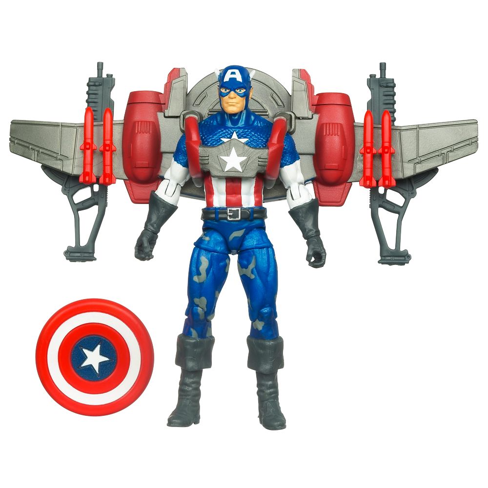 Deluxe Mission Pack Air Assault Glider Captain America Action Figure -- 3 3/4''