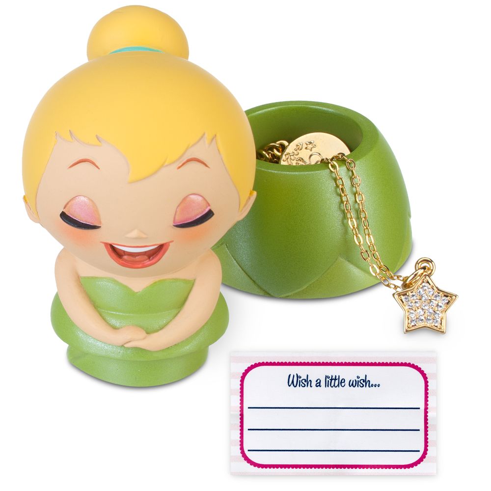 Kidada for Disney Store Wish-a-Little Tinker Bell Figure with Charm Necklace