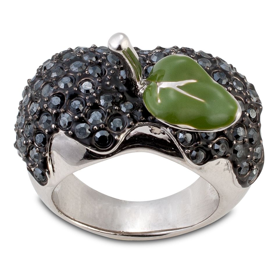 Disney Villains Black Crystal Poisoned Apple Snow White Ring by Disney Couture