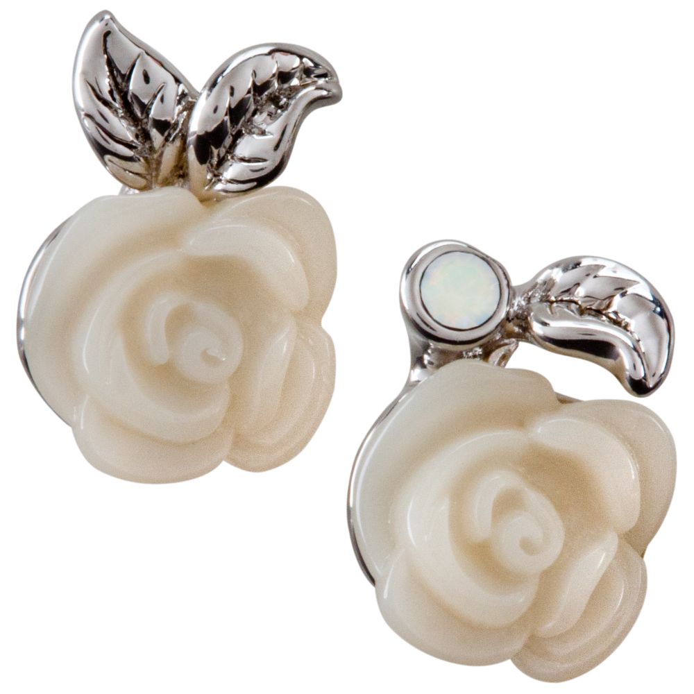 Rose Snow White Earrings