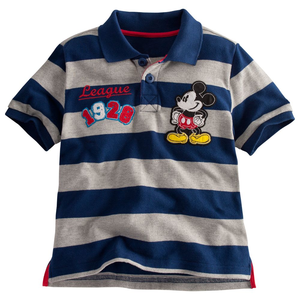 Striped Mickey Mouse Polo Shirt for Boys