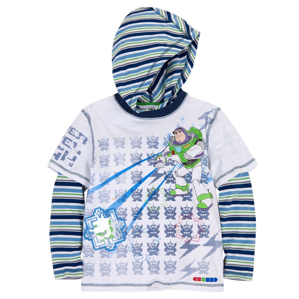 Double-Up Long Sleeve Hooded Toy Story Tee for Boys