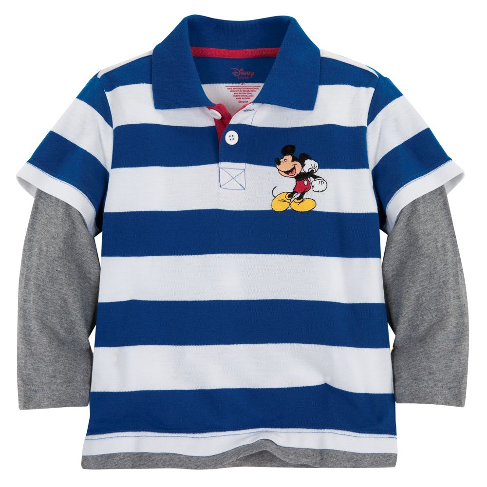 Double-Up Long Sleeve Mickey Mouse Polo for Boys