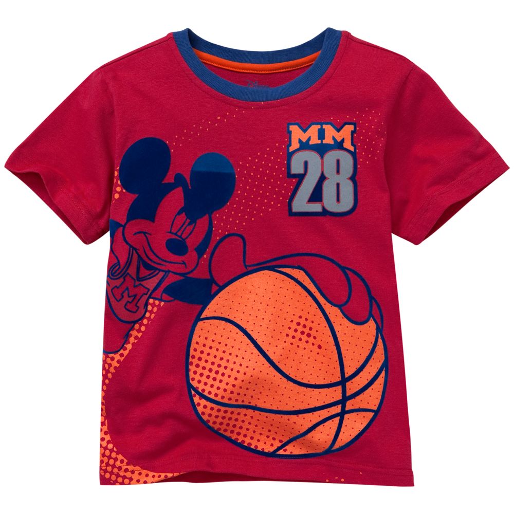Flocked Basketball Mickey Mouse Tee for Toddlers