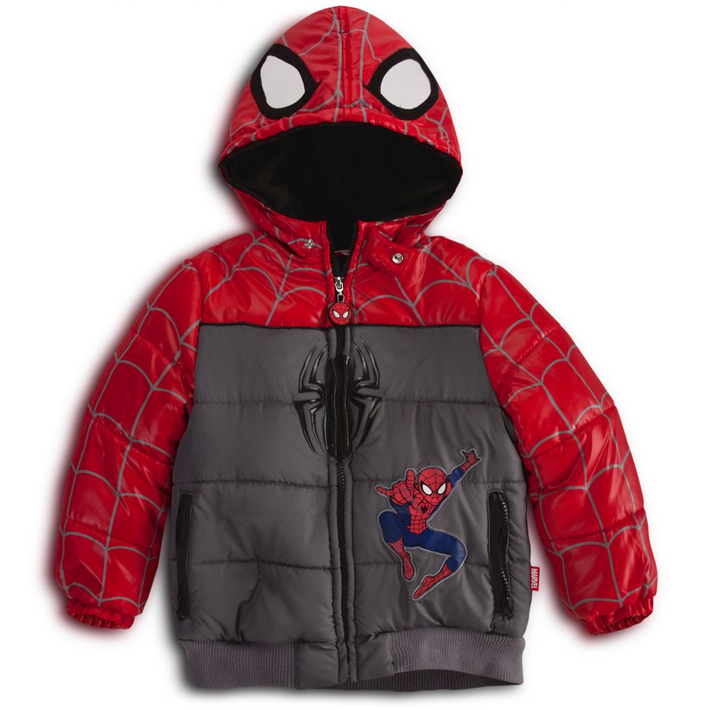 Personalizable Puffy Spider-Man Jacket for Boys